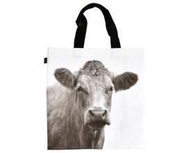 Nákupní taška s černobílým potiskem - kráva