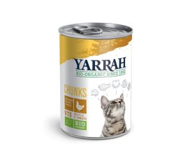 Konzerva pro kočky Kuřecí kousky ve šťávě 400 g - Yarrah BIO